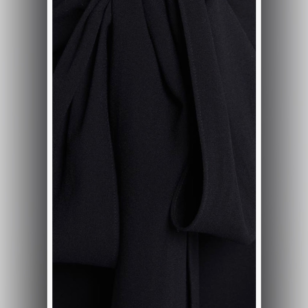 NEW $4000 Etro Cutout Long Sleeve Tulle & Crepe Tie Front Gown, Nero, 6US / 42IT - Picture 5 of 5